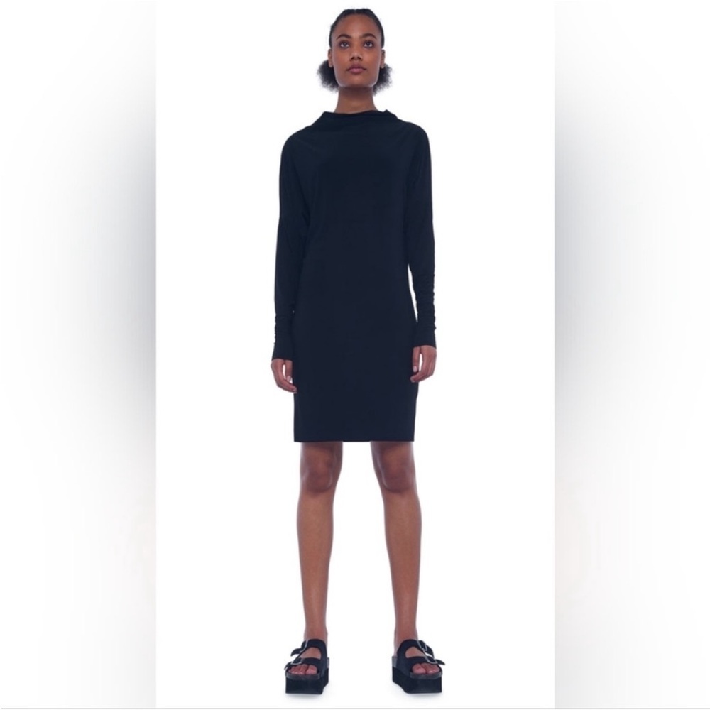 New | Norma Kamali ALL IN ONE SHIRRED BOTTOM MINI DRESS Medium